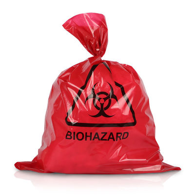 جودة  Custom Autoclave ISO9001 Red Medical Waste Bags 65MIC LDPE HDPE مصنع