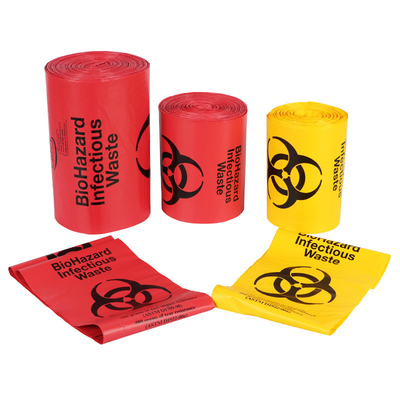 قوية Biohazard الطبية المعدية كيس النفايات البلاستيكية في لفة