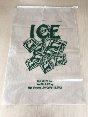 8LB أكياس الثلج LDPE مع حبل سحب - 10 