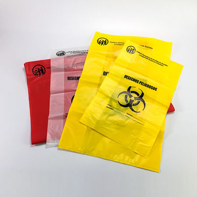 HDPE Biohazard حقيبة الأوتوكلاف القابل للتصرف ، أكياس التخلص من النفايات الطبية الصفراء