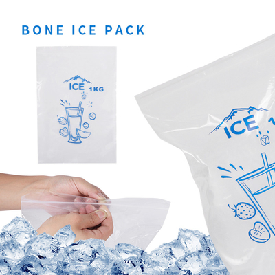 1KG LDPE Ziplock أكياس الثلج البلاستيكية 0.035-0.05mm للتسليم المريح